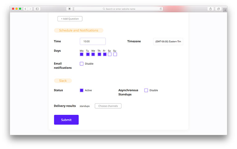 schedule daily check in and or weekly update